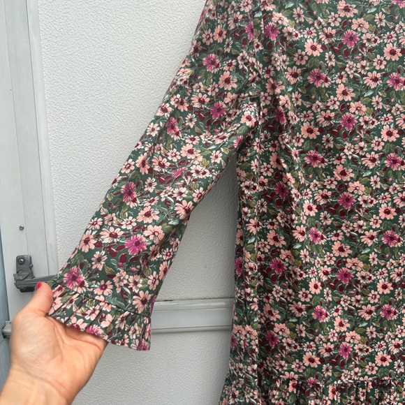 NEW Free People Floral Dress Women XS The Avenue Mini Cottagecore Emerald/pink - Picture 5 of 16